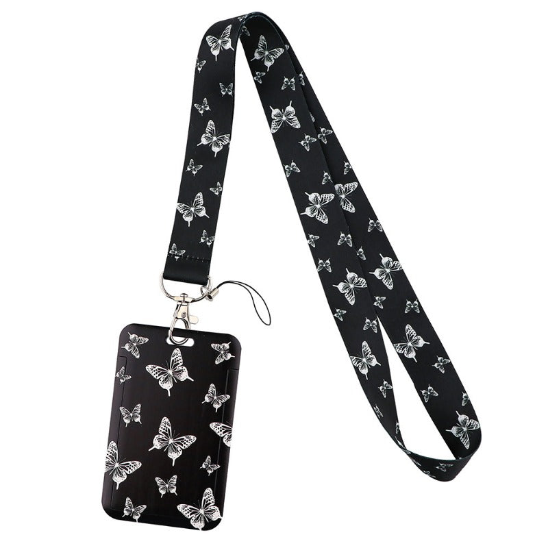 Wholesale Butterfly Mobile Phone Strap Meal Card Bus Access Card Work Stationery Mobile Phone Hard Card Case